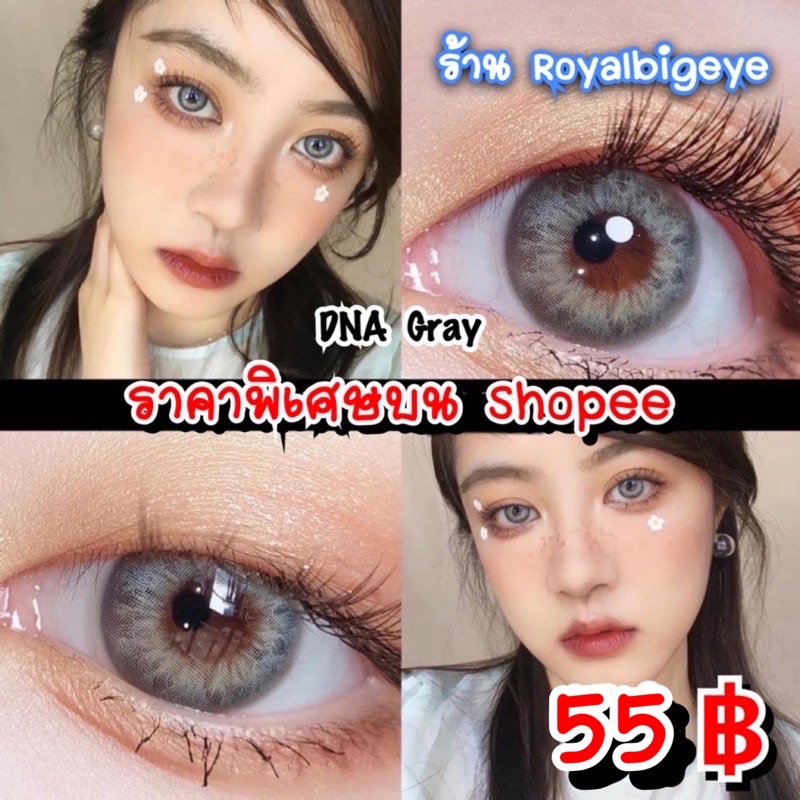 ส่งด่วนทุกวัน‼️คอนแทคเลนส์ DNA Gray - Wink Lens สีเทาขนาดมินิ มีสายตาถึง -10.00