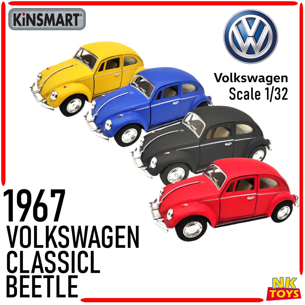 โมเดลรถเหล็ก 1967 Volkswagen Classical Beetle สเกล 1/32 งาน Kinsmart เปิดประตูได้ รถวิ่งได้ Pull Back 5057M # รถโฟร์ค
