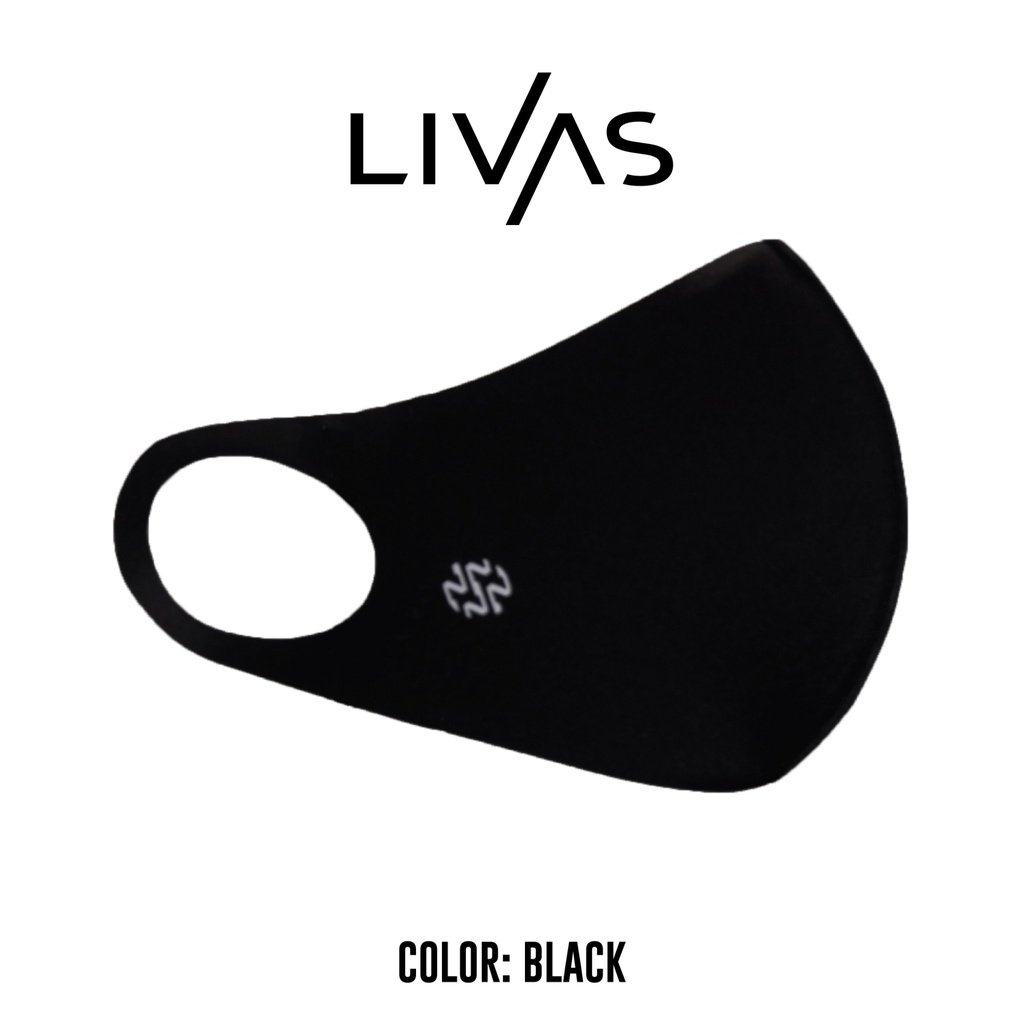 LIVAS แมสเกาหลี แมสผ้า หน้ากากผ้า หน้ากากผ้าทรงเกาหลี สีดำ Mask Black สไตล์มินิมอล สไตล์เกาหลี แฟชั่นเกาหลี