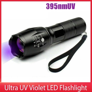 ไฟฉาย LED แสงสีม่วง ปรับซูมได้ UV Violet LED Backlight Torch 365/395nm