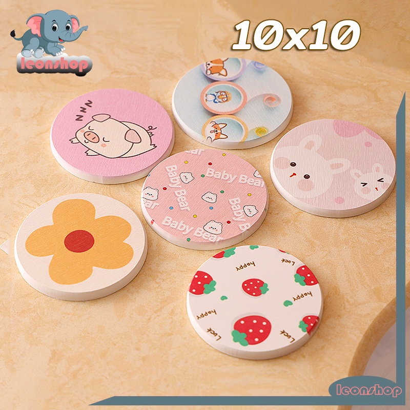 แผ่นหินรองแก้ว ที่รองแก้ว แห้งไว กันลื่น ลายการ์ตูนน่ารัก