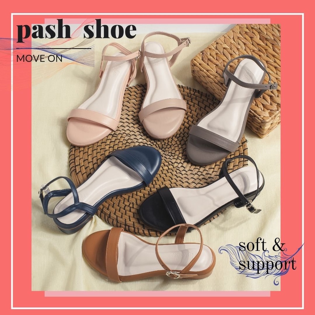 Pash รุ่นMove on 1 นิ้ว รองเท้าส้นสูง รัดข้อนิ่มไซส์ 35-43