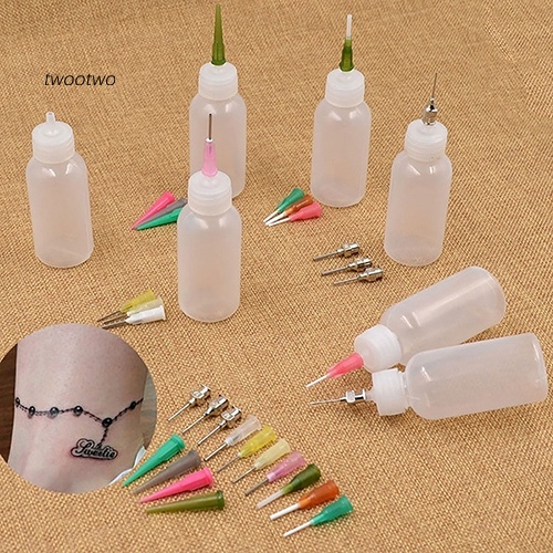 Tt Henna Tattoo Applicator บีบพลาสติกวาดขวดรายละเอียดชุดเคล็ดลับหัวฉีด
