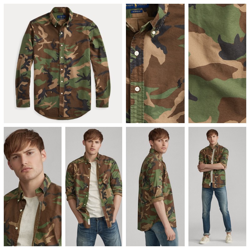 Classic fit camo hot sale oxford shirt