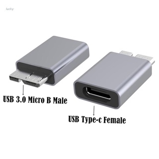 Lucky* อะแดปเตอร์ Usb C เป็น Micro B Usb3.0 Type C ตัวเมีย เป็น Micro B ตัวผู้ ชาร์จเร็ว Usb Micro 3.0 เป็น Type C ความเร็วสูง สําหรับ Hdd