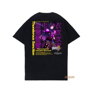 เสื้อยืดผ้าฝ้ายพิมพ์ลายขายดี เสื้อยืด พิมพ์ลาย Raiden Mei Honkai Impact 3rd สําหรับผู้ชาย และผู้หญิง combad30s dryco