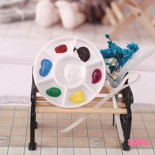 [SZDOLL6] โมเดลจานสี ขนาดเล็ก 1:12 อุปกรณ์เสริม สําหรับตกแต่งบ้านตุ๊กตา diy