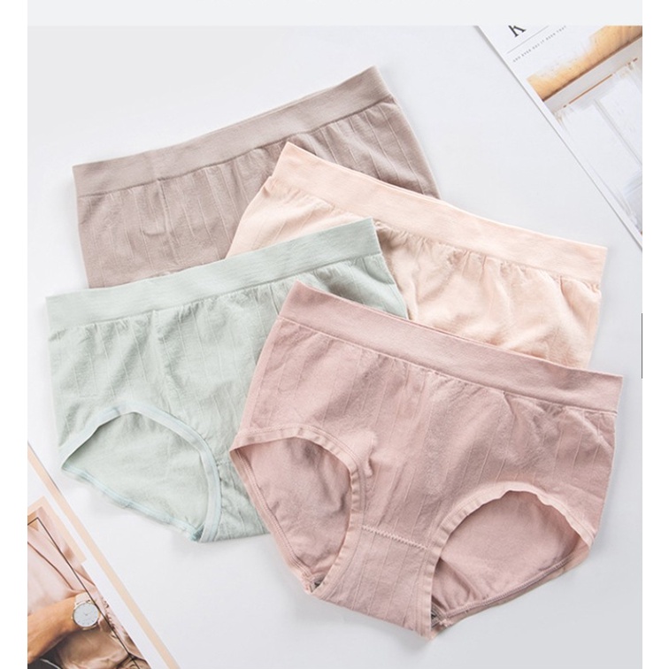 Anastasia กางเกงชั้นในผู้หญิง ผ้ายืด เอวสูง เชต4ชิ้น รุ่นแอนตี้แบคทีเรีย กล่องทอง - รูปที่ 2