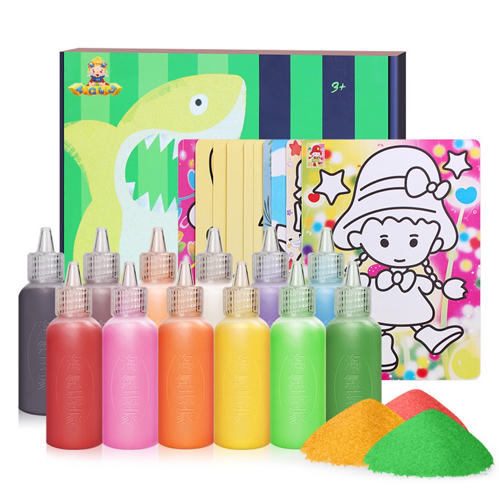 12-color Gift Box Set Sand Painting Crafts Toys Graffiti Color Sand ...