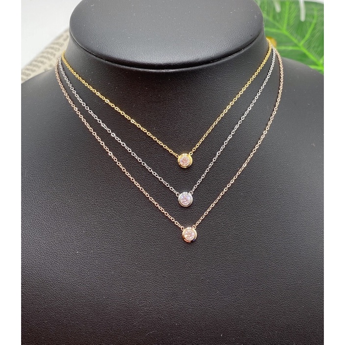 เครื่องประดับ สร้อยคอ สร้อยจี้ สร้อยหญิง จี้เม็ดเดียวเล็ก