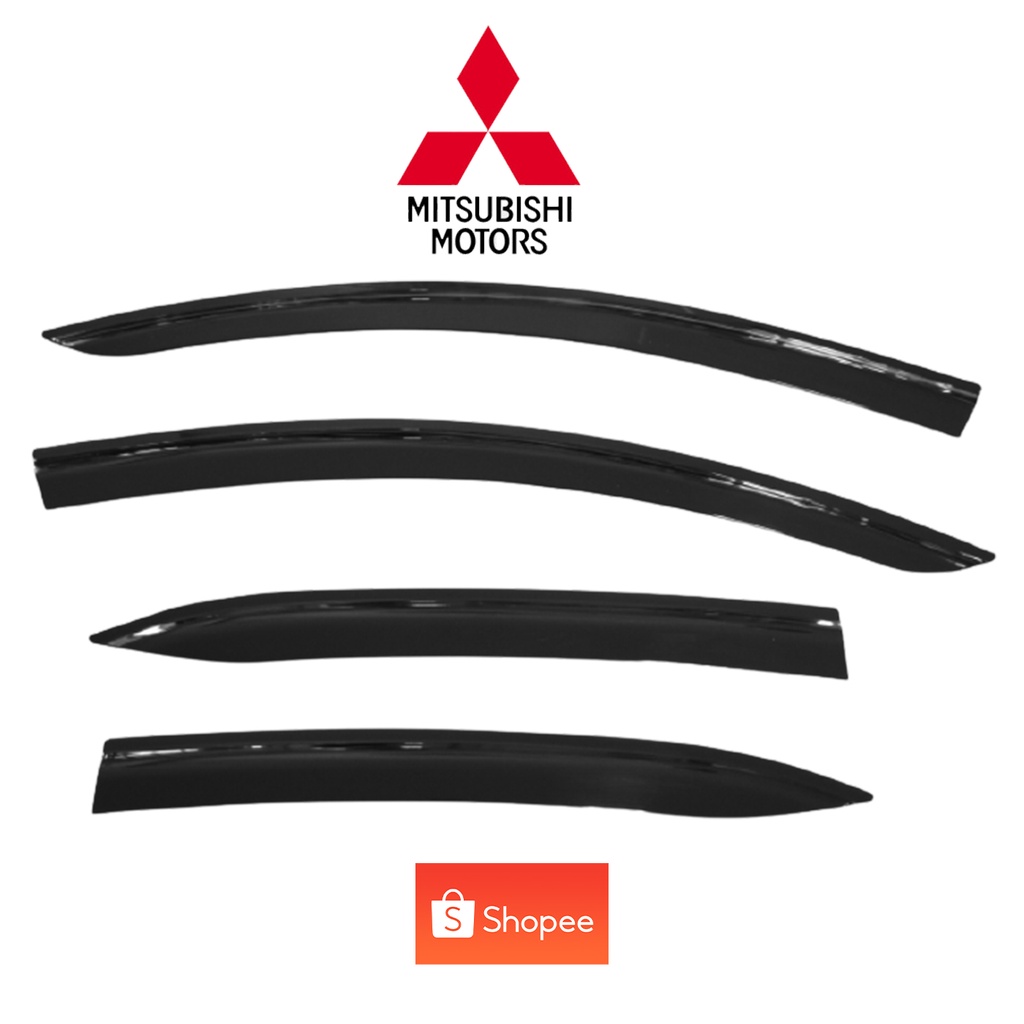 คิ้วกันสาด มี 4 ชิ้น กาว 3M Mitsubishi Triton attrage mirage xpander  ไตตั้น แอททราจ มิราจ เอ็กซ์แพนเดอร์ ปี 2015-On