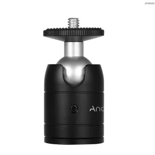 Andoer หัวบอลขาตั้งกล้องแบบหมุนได้ 360 องศา สกรูอเนกประสงค์ 1/4 นิ้ว
