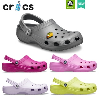 Crocs แท้ 100% crocs classical clog ซีรี่ส์สี รองเท้าแตะสุขภาพ รองเท้าหัวโตส้นสูง รองเท้านุ่มเหมือนเหยียบขี้