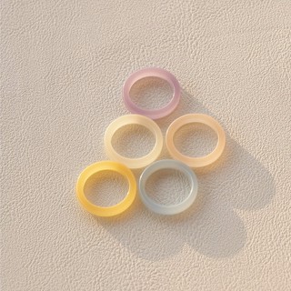 5pcs pastel clear minimal resin ring