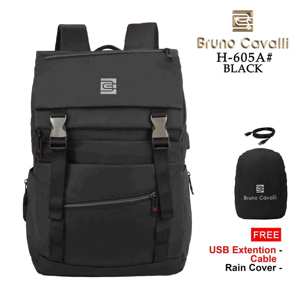 Bruno Cavalli Backpack Water Proof 21L GEO 1.0 H-605A Feature USB - กระเป๋าเป้ผู้ชาย