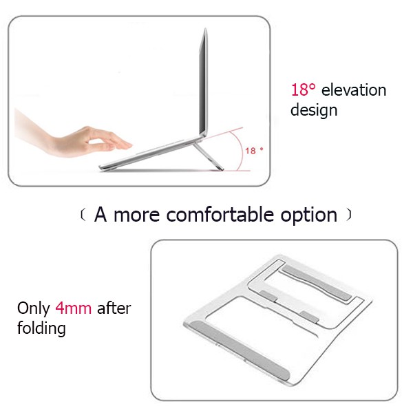 Notebook stand N4 แท่นพับแบบพกพาแท็บเล็ตแล็ปท็อปฐานขาตั้งเย็นลงสำหรับโน้ตบุ๊ค อะลูมินัมอัลลอยโน้ตบุ๊คที่ยึดคอมพิวเตอร์