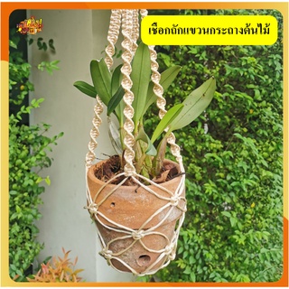 เชือกถักแขวนต้นไม้ มาคราเม่ macrame plant hanger สำหรับ กล้วยไม้ พลูด่าง ต้นไม้ฟอกอากาศ ต้นไม้ในร่ม