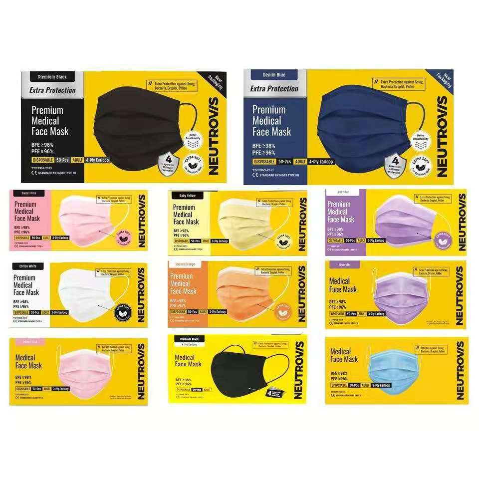 หน้ากากอนามัย NEUTROVIS 4-Ply & 3-Ply Premium Medical Face Mask - Ready Stock สินค้านำเข้า💯%