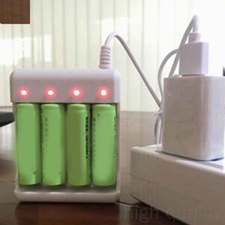 อุปกรณ์ที่ชาร์จแบตเตอรี่ Usb Aa Aaa Battery Charger 4 / 3 Slots Fast Charging Base Runbu 998 Store สีขาว