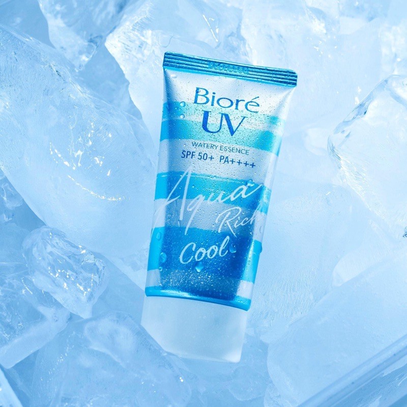 Biore UV Aqua Rich Watery Essence Cool SPF50+ PA++++ 50g. กันแดดสูตรเย็น  ทาปุ๊ปเย็นปั๊บ ครีมกันแดด ลดอุณหภูมิสบายผิวสุดๆ | Shopee Thailand