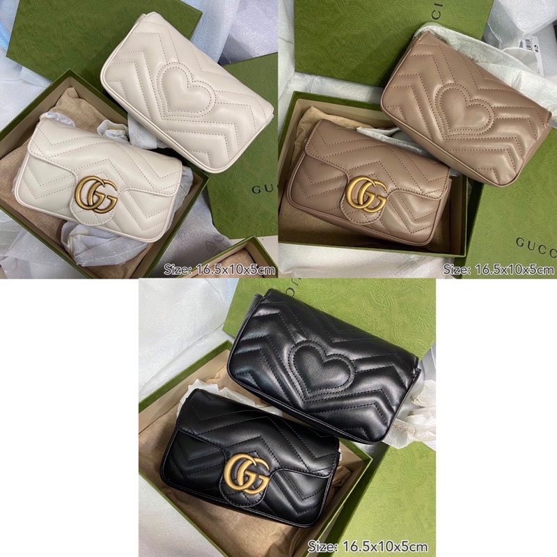 💥สอบถามstockก่อนกดสั่ง Gucci marmont supermini super mini กระเป๋า กุชชี่ ซุปเปอร์ มินิ สะพาย ของแท้ ส่งฟรี EMS ทั้งร้าน
