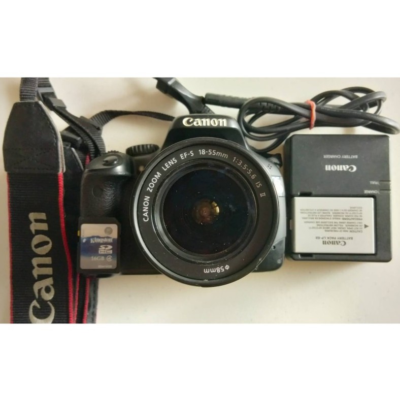 ขายกล้อง (มือสองสภาพดี)  CANON 550D 18-55 IS ไม่มีกล่อง สีดำ ไม่มีฝาปิดเลนส์