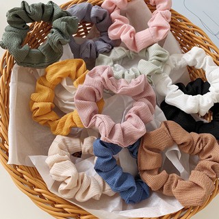 ยางมัดผมยืดหยุ่นสีพื้น scrunchies 1 ชิ้น