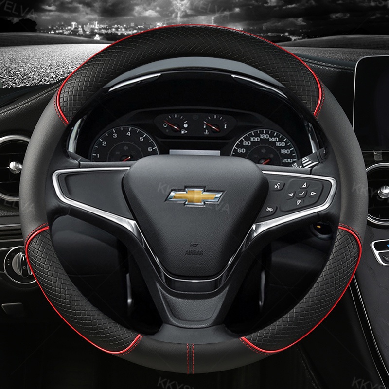 พวงมาลัยรถ 38 ซม. 15 "หนังสําหรับ Chevrolet Cruze Malibu Sail Spark Captiva Equinox Trax/Tracker AVEO Lova RV