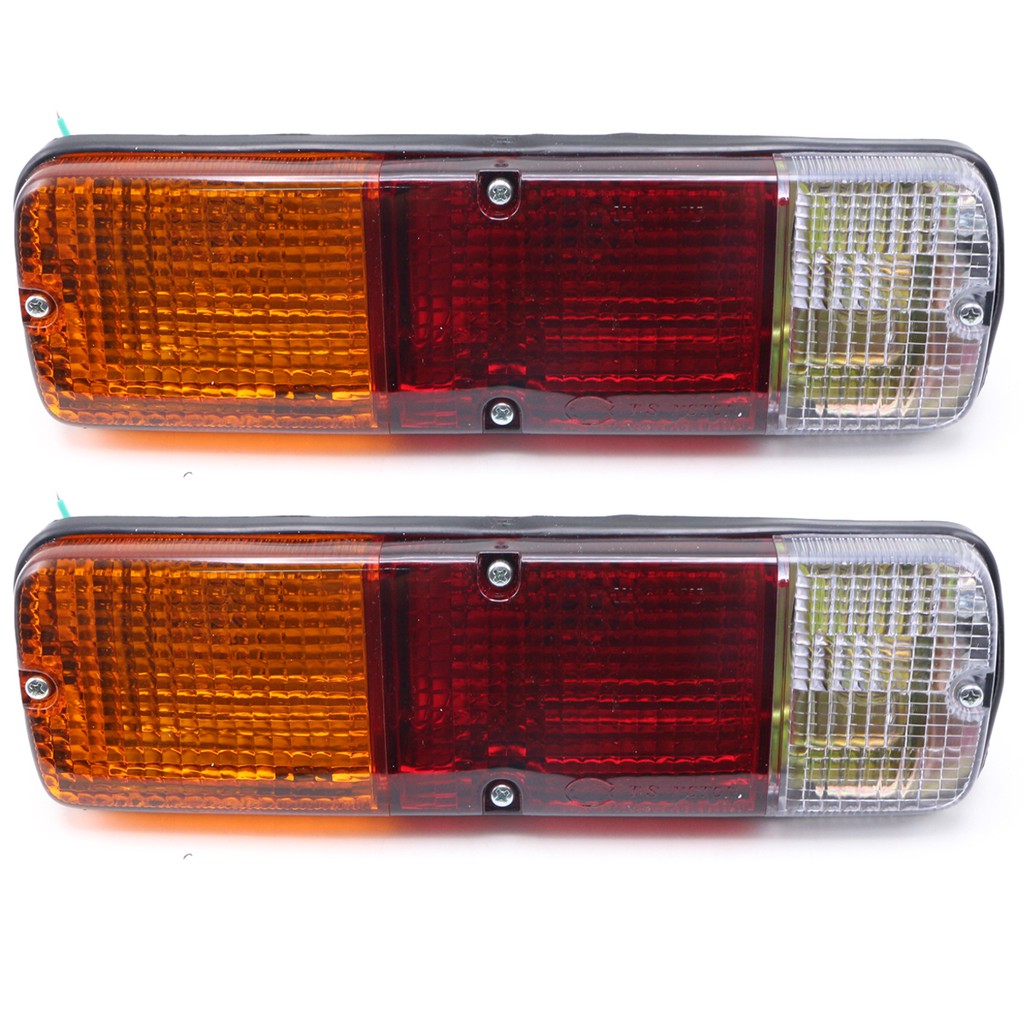 ไฟท้าย ซ้าย+ขวา 2 ชิ้น สีส้ม+แดง สำหรับ Toyota Land Cruiser FJ40 FJ45 HJ45 HJ47 BJ40 BJ42 ปี 1961-19