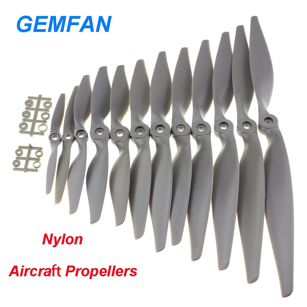 Gemfan ใบพัดไนล่อน 5×5 6×4 7×5 8×4 8×6 9×6 10×5 10×7 11×5.5 12×6 13×6.5 14×7 สําหรับโมเดลเครื่องบินบังคับ 4 ชิ้น ต่อล็อต