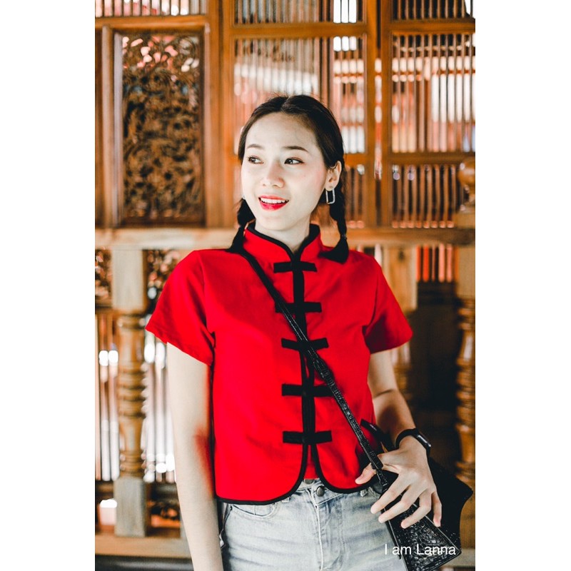เสื้อกี่เพ้ากระดุมหน้า | Shopee Thailand