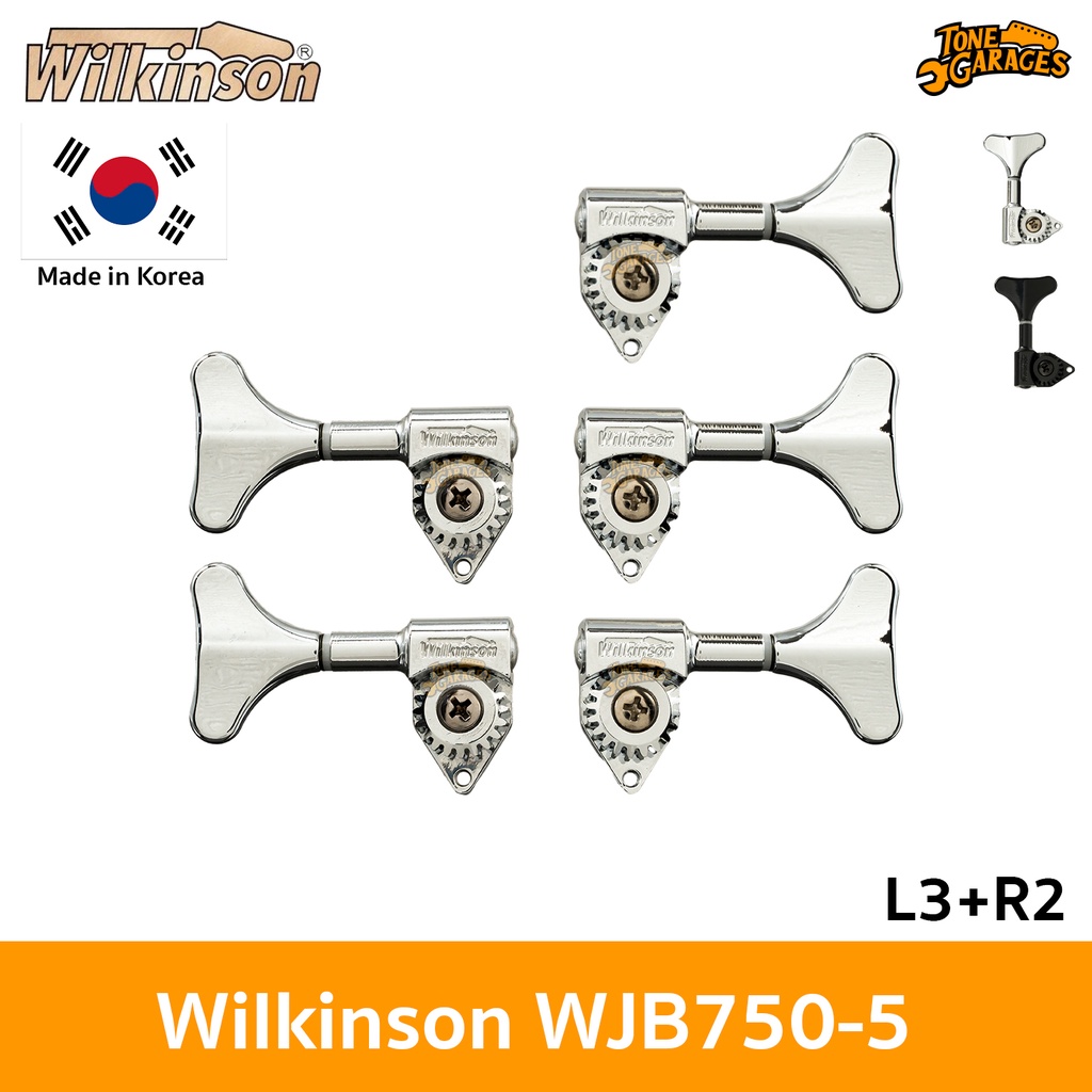 Wilkinson WJB750-5 5-String Bass Tuner ลูกบิดเบส 5 สาย ใบหางปลา Made in Korea
