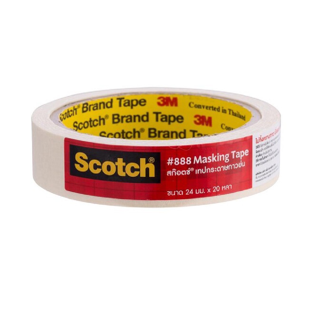 เทปกาวย่น กระดาษกาวย่น 3M scotch #888 Masking Tape ( 3/4นิ้ว, 1นิ้ว, 1.5นิ้ว , 2นิ้ว /18, 24, 36, 48 มม. )   [S24] - รูปที่ 4