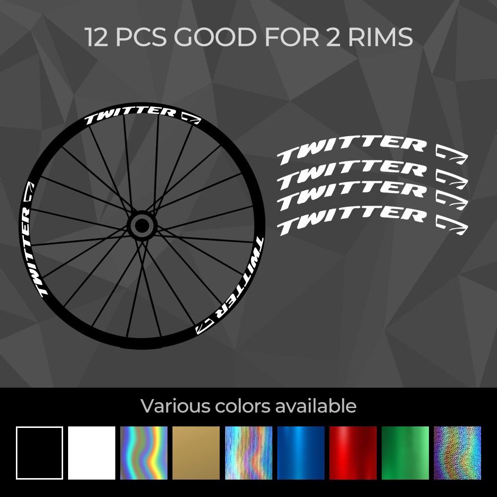 สติ๊กเกอร์ขอบล้อ Decal วีnil 12 ชิ้น สำหรับจักรยานเสือภูเขาและเสือหมอบ