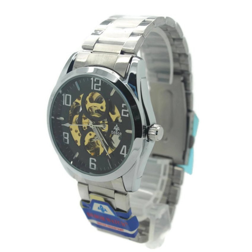 Debor นาฬิกาสุภาพบุรุษ สายเหล็ก หน้าดำ (Automatic Movements) - DA002 (Black)