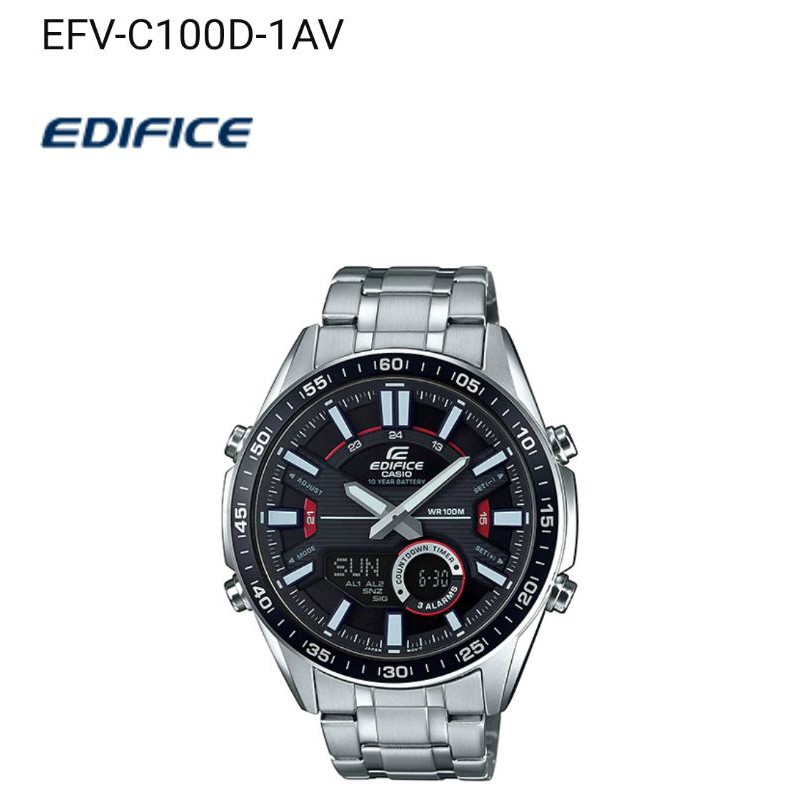 นาฬิกา CASIO EDIFICE รุ่น EFV-C100D-1AV แบบ Chronograph สายสเตนเลสสตีล