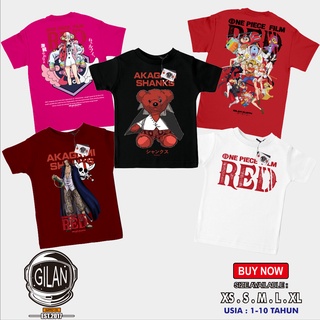 เสื้อยืดแขนสั้น พิมพ์ลาย Sakazuki AKAGAMI SHANKS FILM RED ONE PIECE MUGIWARA UTA MONKEY D LUFFY