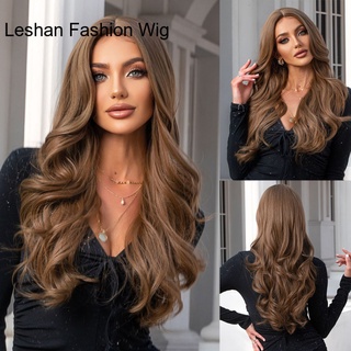 Ombre Brown Blond Long Wavy Wigs for Women Daily Party Cosplay Heat Resistant Middle Part Synthetic Women&amp;#39;s Wigs