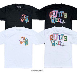 【hot tshirts】QWT197-1-2 BULLET QW เสื้อยืดสีดำ ขาว2022