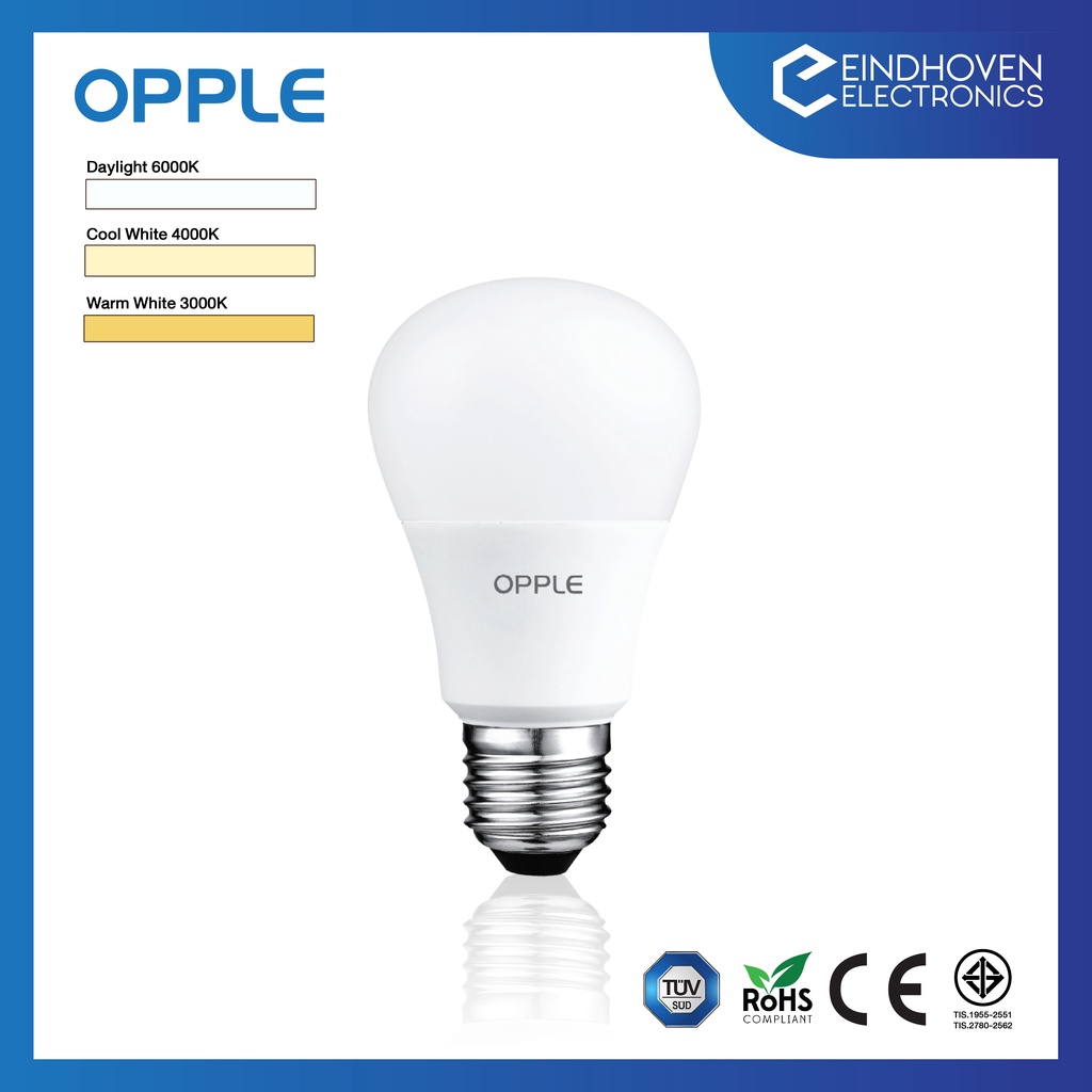 หลอดไฟ LED Bulb Ecomax A60 9W E27 ออปเปิ้ล สินค้ามีคุณภาพของแท้100% เป็นโรงงานรับนำเข้าจากแบรนด์ออปเปิ้ลโดยตรง