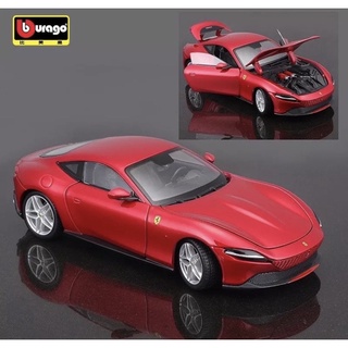 โมเดลรถเหล็กFerrari Roma (Bburago)สเกล1:24 รายละเอียดสวยทั้งภายนอกและภายในเป็นงานโมเดลสำหรับตั้งโชว์