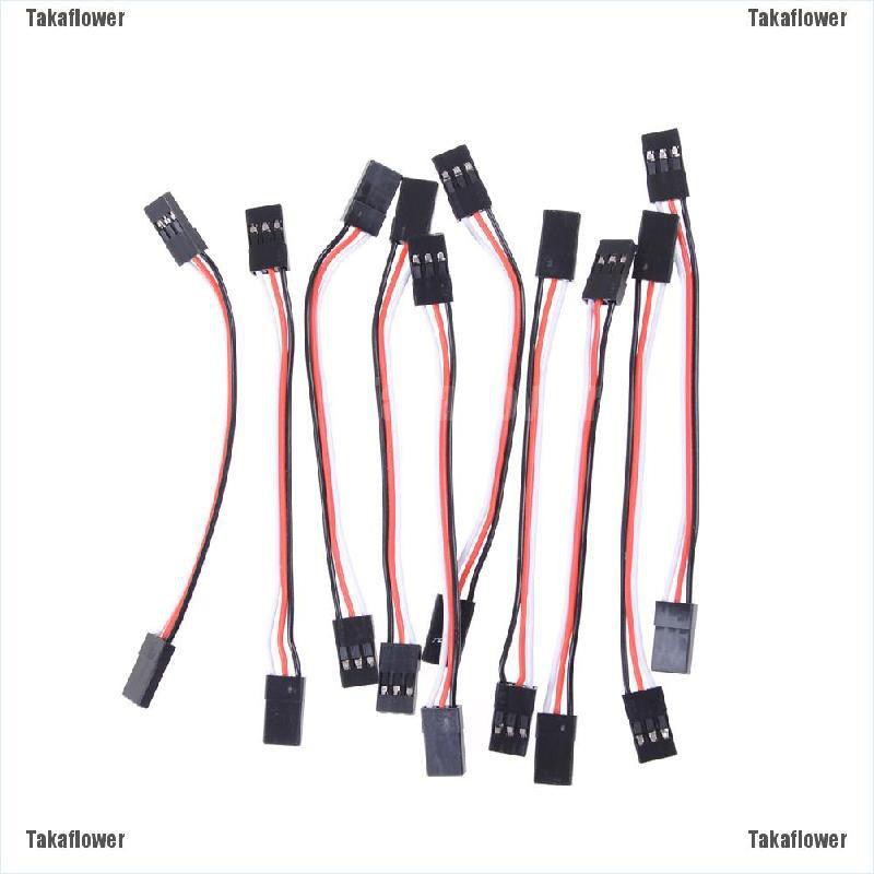 10-Pack 20cm Male-to-Male JR Plug Servo Extension Cables – Perfect For RC Cars, Robots, DIY Electronics & More!