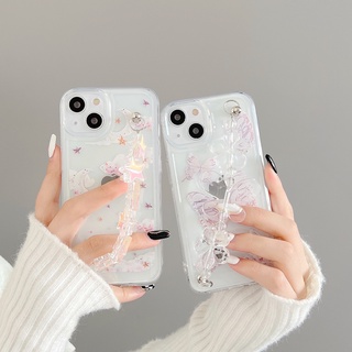 เคสโทรศัพท์มือถือนิ่ม แบบใส ลายผีเสื้อ พร้อมสายคล้องมือ สําหรับ Huawei Nova 9 8 7 Se 7i 5t 3 Mate 40 30 20 Pro Y9s Y9 Prime 2019 P50 P40 P30 Lite P20 Pro