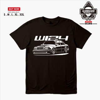 ราคาระเบิดเสื้อยืด พิมพ์ลายรถยนต์ Mercedes Benz W124 JDM KarimakeS-3XL