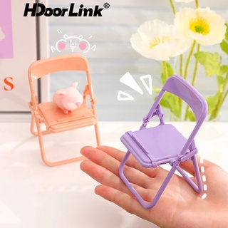 Hdoorlink เก้าอี้สีน่ารัก ปรับได้ ที่วางโทรศัพท์มือถือ สากล ขี้เกียจ ขาตั้งโทรศัพท์ พับได้