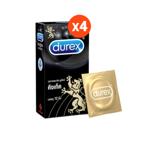 Durex ดูเร็กซ์ คิงเท็ค ถุงยางอนามัยแบบมาตรฐาน ผิวเรียบ ถุงยางขนาด 49 มม. 12 ชิ้น x 4 กล่อง (48 ชิ้น) Kingtex Condom