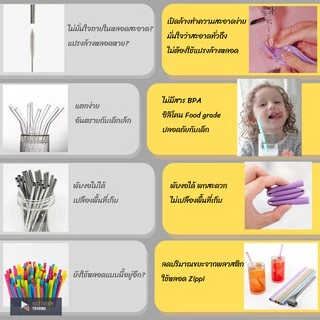หลอดซิลิโคนเปิดได้ แกะล้างได้ทั่วไม่ต้องใช้แปรงล้างหลอดและกล่องแคปซูล แถมฟรีถุงเก็บของหูรูดหมีบราวน์ ส่งไว ของพร้อม