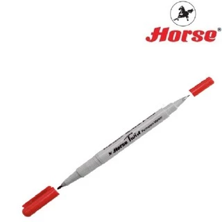 HORSEตราม้า ปากกาเคมี 2หัว หัวกลม 2มม./4มม. H-41 - หลากสี จำนวน 1ด้าม