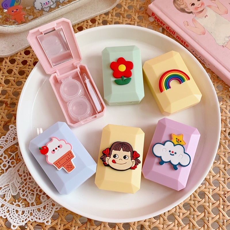 พร้อมส่งในไทย ตลับคอนแทคเลนส์ ตลับคอนแทคเลนส์ลายการ์ตูน