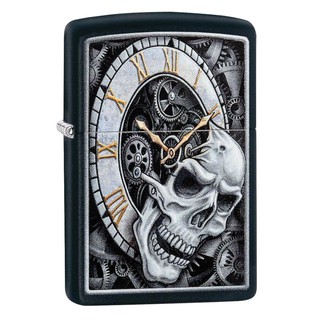 Zippo ไฟแช็กรุ่น 29854 Skull Clock ของแท้ รับประกันตลอดชีวิต นำเข้าและจำหน่ายโดยตัวแทนจำหน่าย